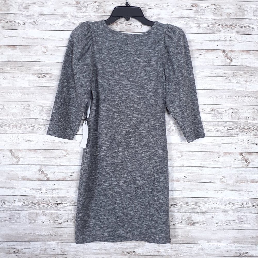 Leith Puff Sleeve Mini Dress XXS Grey Melange 491 - Picture 3 of 5